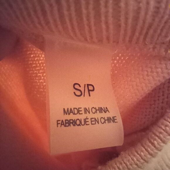 T TAHARI Small Mock Neck Knit Sweater-Puff Elbow Sleeve-Coquette-SM FLAW - Picture 7 of 8